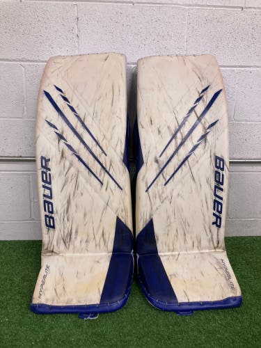 Blue Large Senior Bauer Hyperlite Goalie Leg Pads (Used)