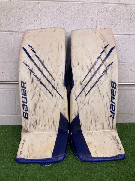 Blue Large Senior Bauer Hyperlite Goalie Leg Pads (Used)