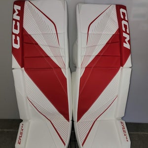 33+1" CCM Eflex 6.5 Goalie Leg Pads (New) - White/Red