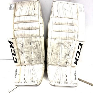 Used CCM EXTREME FLEX Goalie Leg Pads Youth White 24" 11860-S000297099