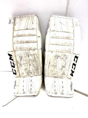 Used CCM EXTREME FLEX Goalie Leg Pads Youth White 24" 11860-S000297099