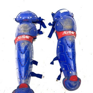 Used All Star LG912PS Catchers Leg Guards Navy Blue Intermed 11860-S000297029