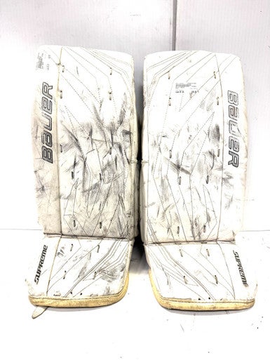 Used Bauer ONE70 Goalie Leg Pads Junior White 28" 11860-S000296765