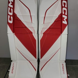 30+1" CCM Eflex 6.5 Goalie Leg Pads (New) White/Red