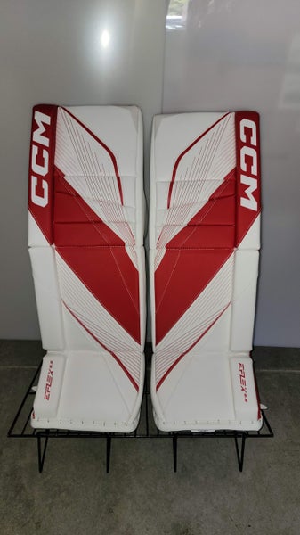 30+1" CCM Eflex 6.5 Goalie Leg Pads (New) White/Red