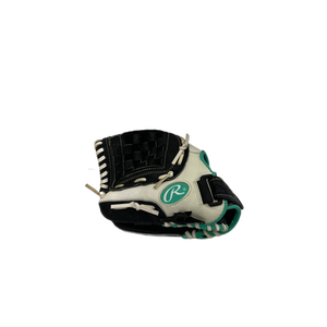 Used Rawlings FP110BW LH Throw Fastpitch Gloves Black And White 11" 11692-S000140604