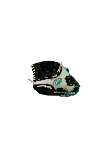 Used Rawlings FP110BW LH Throw Fastpitch Gloves Black And White 11" 11692-S000140604
