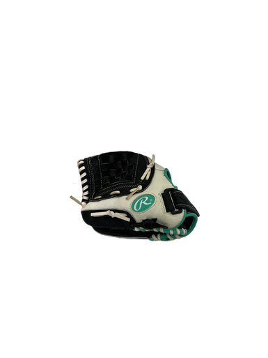 Used Rawlings FP110BW LH Throw Fastpitch Gloves Black And White 11" 11692-S000140604