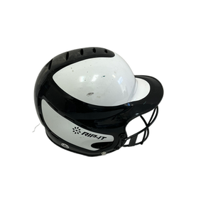 Used RIP-IT HELMET W/ MASK Batting Helmet w/Mask Black And White S/M 11692-S000140643