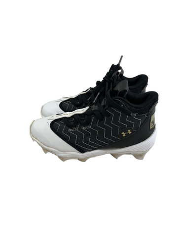 Used Under Armour HARPER BB/SB Cleats Black And White Youth 13.0 11692-S000140651