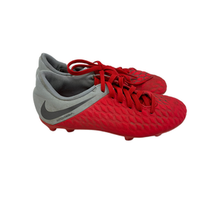 Used Nike HYPERVENOM Soccer Cleats Grey And Red Junior 02 11692-S000140657