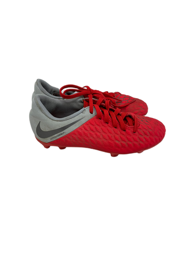 Used Nike HYPERVENOM Soccer Cleats Grey And Red Junior 02 11692-S000140657