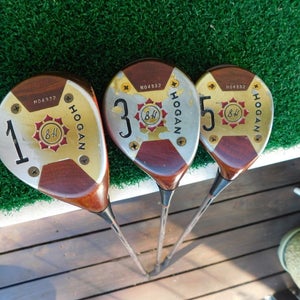 1980 Ben Hogan Model 4030 Persimmon (Driver,3W,5W) Wood Set w/ Hogan Headcovers