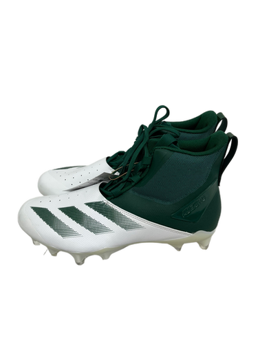 Used Adidas ADIZERO CHAOS Adult FB Cleats White And Green Senior 10 11692-S000140786