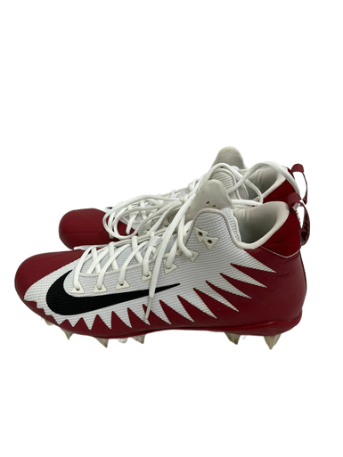 Used Nike ALPHA MENACE PRO MID Adult FB Cleats White And Red Senior 12.5 11692-S000140782