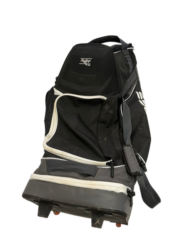 Used Rawlings R1502 BB/SB Player Wheeled Bag Black 11692-S000140765