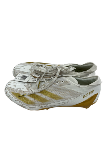 Used Adidas ADIZERO ELECTRIC Adult FB Cleats White And Gold Senior 12 11692-S000140774