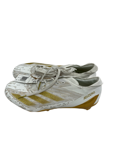 Used Adidas ADIZERO ELECTRIC Adult FB Cleats White And Gold Senior 12 11692-S000140774