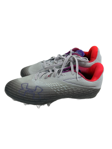 Used Under Armour BLUR SMOKE LAX Cleats Womens Grey Senior 8 11692-S000140778