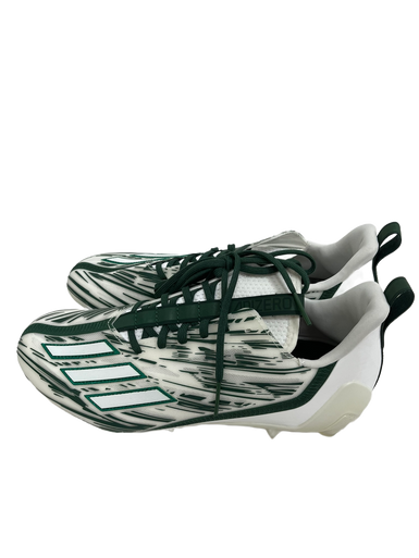 Used Adidas ADIZERO 12.0 Adult FB Cleats White And Green Senior 10.5 11692-S000140781