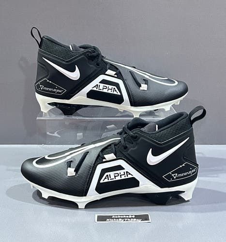 Size 15 Nike Alpha Menace Pro 3 Mid Football Cleats Black CT6649-001