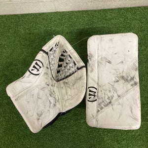 White Youth Warrior Ritual G6 Goalie Gloves & Blockers Regular (Used)