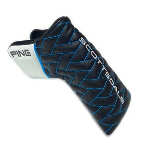 NEW 2025 Ping Scottsdale Black/White/Blue Magnetic Blade Putter Headcover