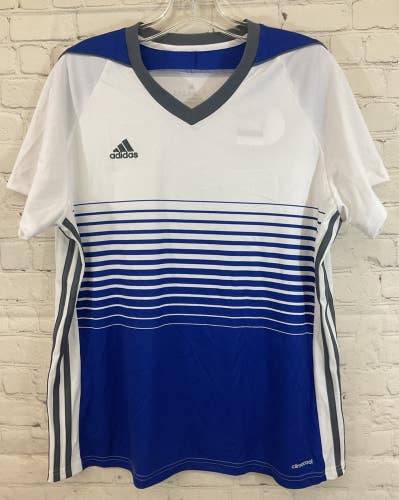 Adidas BR6833 Women's MI TIRO17 100% Polyester Soccer Jersey White Blue XL