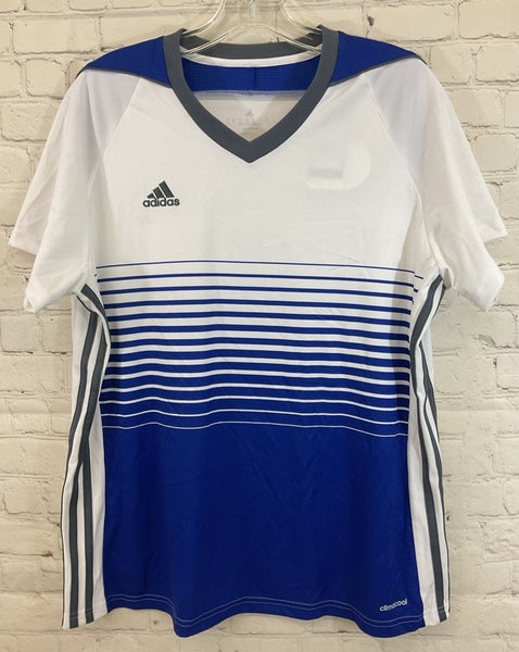 Adidas BR6833 Women's MI TIRO17 100% Polyester Soccer Jersey White Blue XL