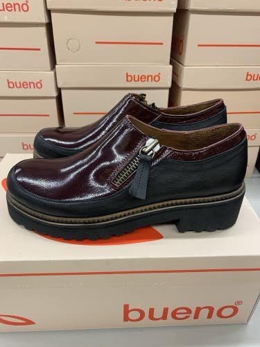 Bueno Footwear Amelia Loafer Bordeaux Pat Womens Size 37 38 39 40 41 Brown B2451