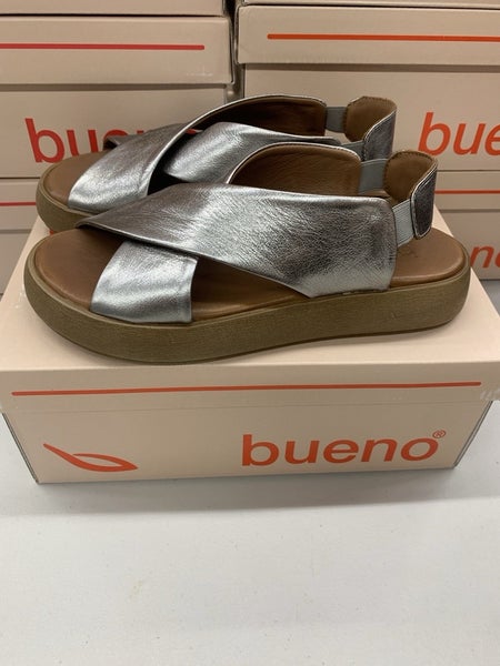 Bueno Footwear Jayden Sandal Dark Silver Metallic Women's Size 36 37 38 40 B2527