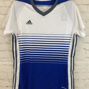 Adidas BR6833 Women's MI TIRO17 100% Polyester Soccer Jersey White Blue Medium