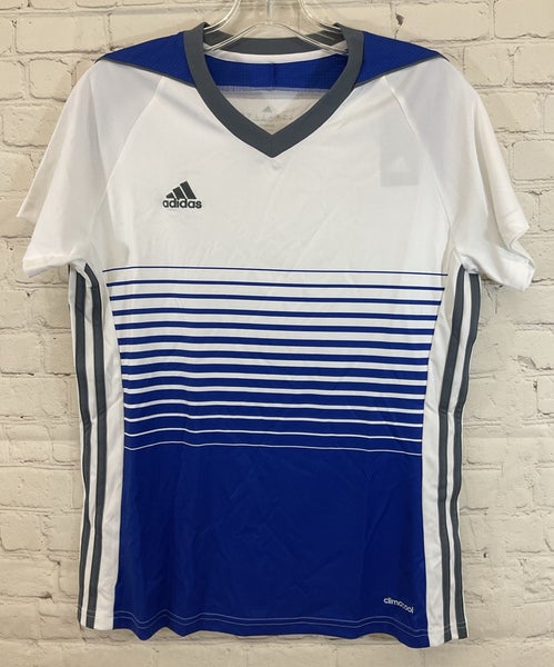 Adidas BR6833 Women's MI TIRO17 100% Polyester Soccer Jersey White Blue Medium