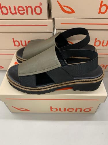 Bueno Footwear Amy Sandal Green Khaki Women's Size 40 B2300 Black