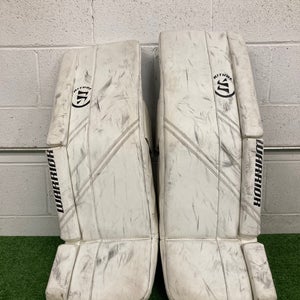 White 33" Senior Warrior Ritual G5 Goalie Leg Pads (Used)