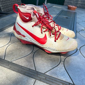 White Men's Size M 9.5 (W 10.5) Adult Nike Alpha Huarache NXT High Top Metal (Used)