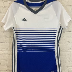 Adidas BR6833 Women's MI TIRO17 100% Polyester Soccer Jersey White Blue Small