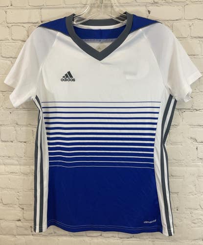 Adidas BR6833 Women's MI TIRO17 100% Polyester Soccer Jersey White Blue Small