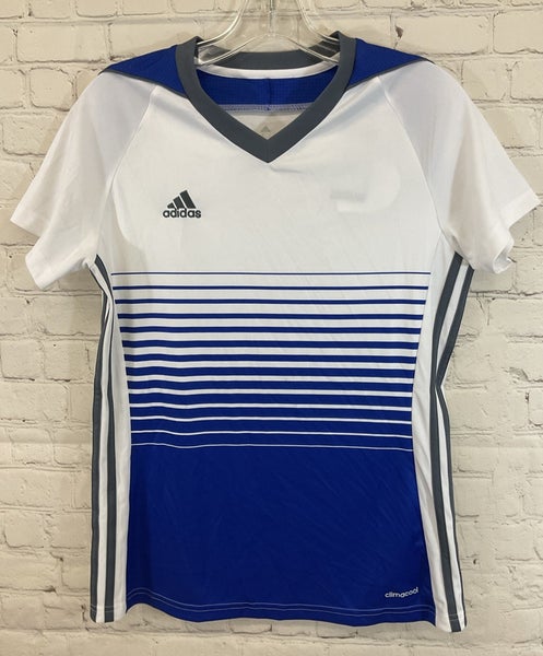 Adidas BR6833 Women's MI TIRO17 100% Polyester Soccer Jersey White Blue Small