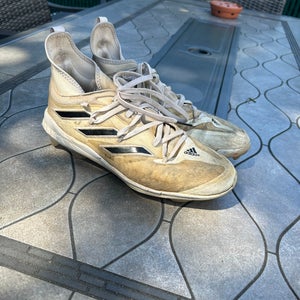 White Men's Size M 9.5 (W 10.5) Adult Adidas Adizero Low Top Molded Cleats (Used)