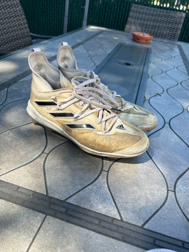 White Men's Size M 9.5 (W 10.5) Adult Adidas Adizero Low Top Molded Cleats (Used)