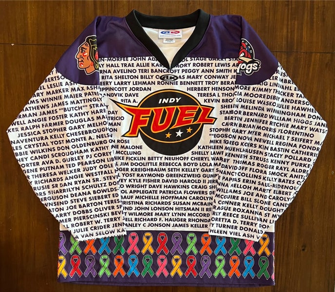 Indy Fuel ECHL Hockey Fights Cancer jersey size large