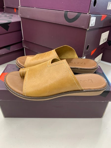 Bueno Footwear Dulla Leather Timeless Sandal Women's 37 B2407 Brown Slide Tulla