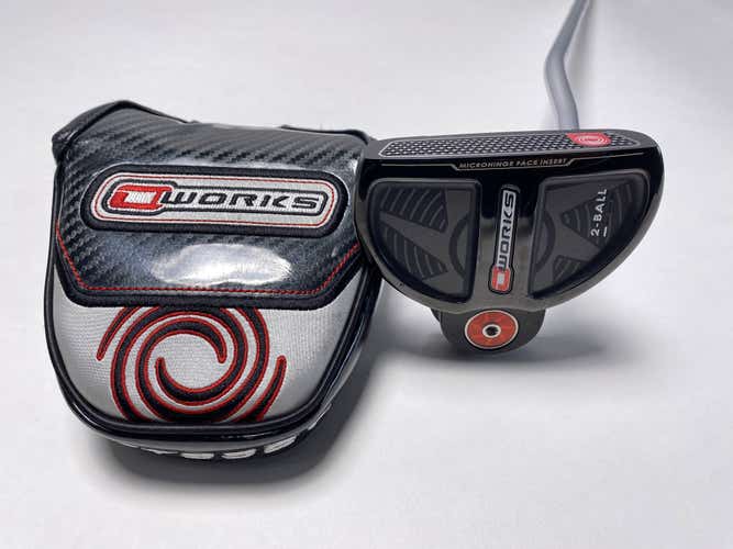 Odyssey O-Works 2-Ball Black MicroHinge Putter 34.5" Mens RH HC NEW