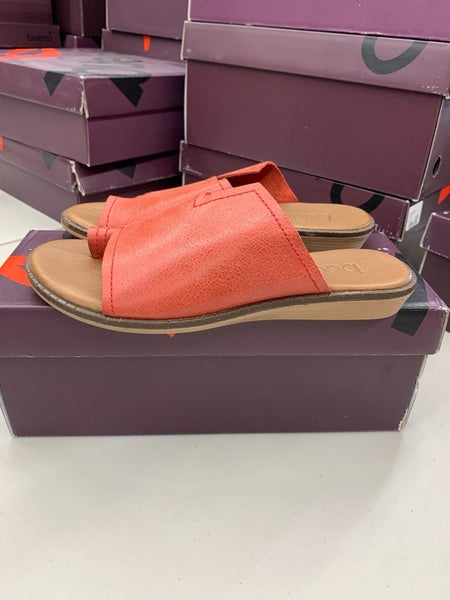 Bueno Footwear Dulla Red Leather Timeless Sandal Women's 37 B2407 Slide Tulla