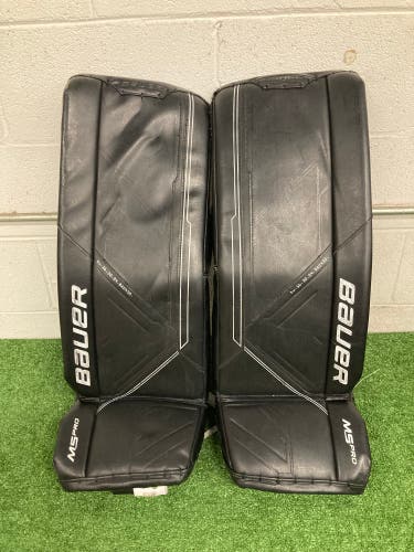 Black Small Intermediate Bauer Supreme M5 Pro Goalie Leg Pads (Used)