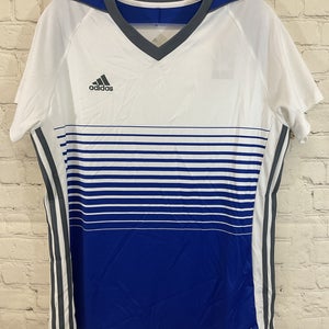 Adidas BR6833 Women's MI TIRO17 100% Polyester Soccer Jersey White Blue Large