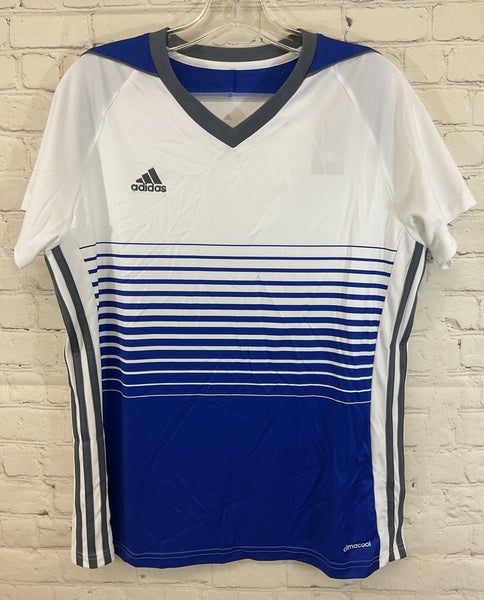 Adidas BR6833 Women's MI TIRO17 100% Polyester Soccer Jersey White Blue Large