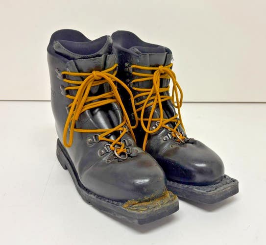 Asolo Extreme 3-Pin 75mm Black Leather Telemark Ski Boots US 11.5 EU 45 GREAT