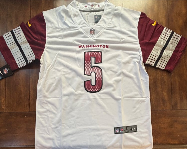 Jayden Daniels #5 Washington Commanders Adult Large Jersey White